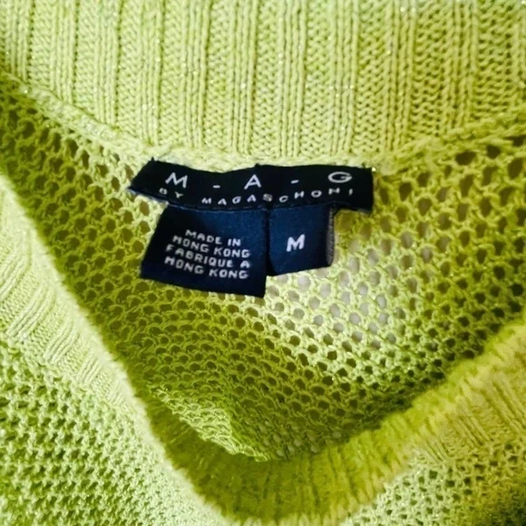 MAG by Magaschoni | Lime Sorbet Open-Knit Tank | NWOT. - Picture 4 of 6